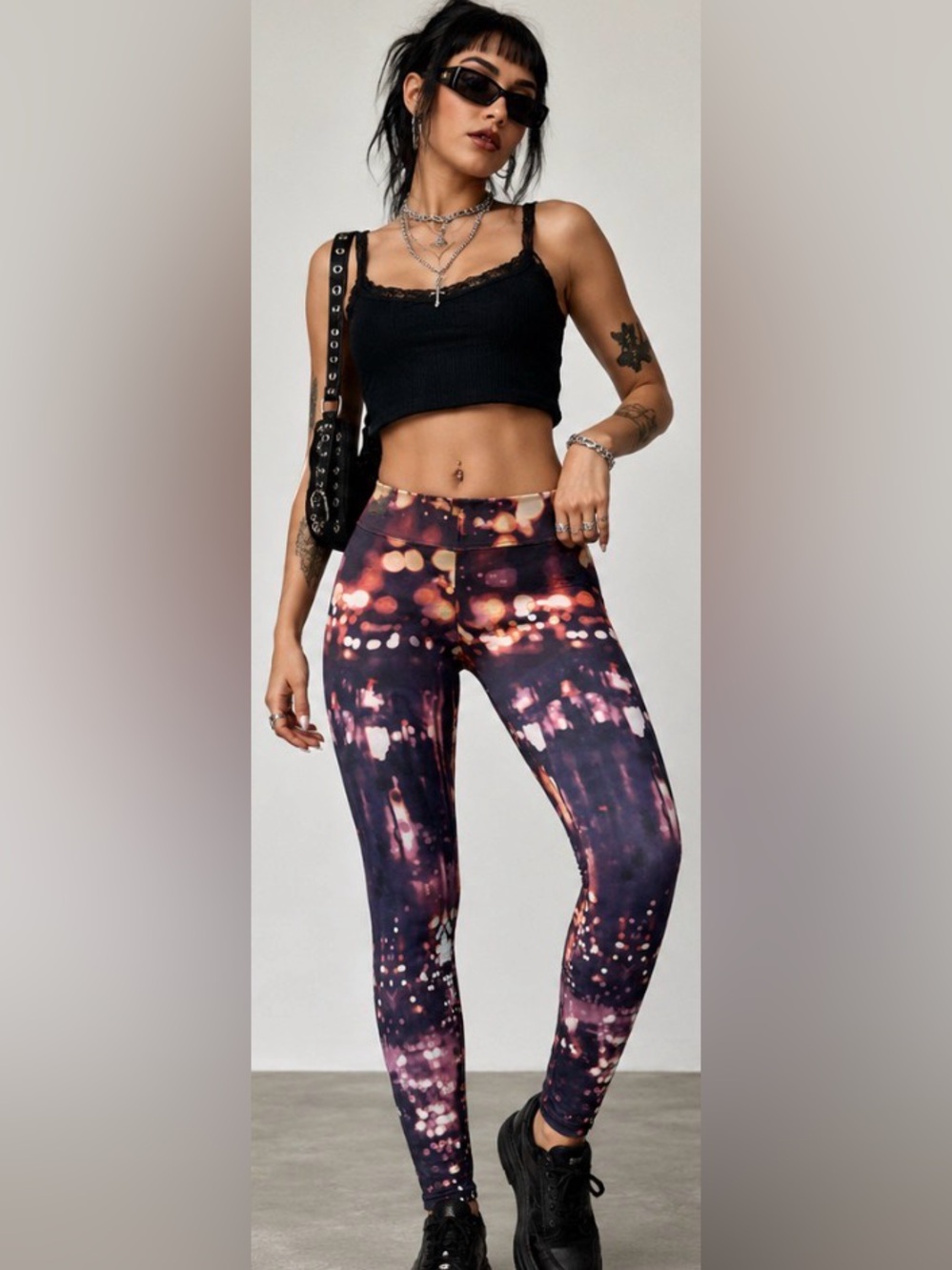 American Eagle AEO Hi-Rise Legging City Lights Print Leggings Size Medium NWT